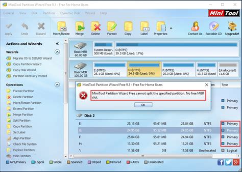 there are no free mbr slots on the disk